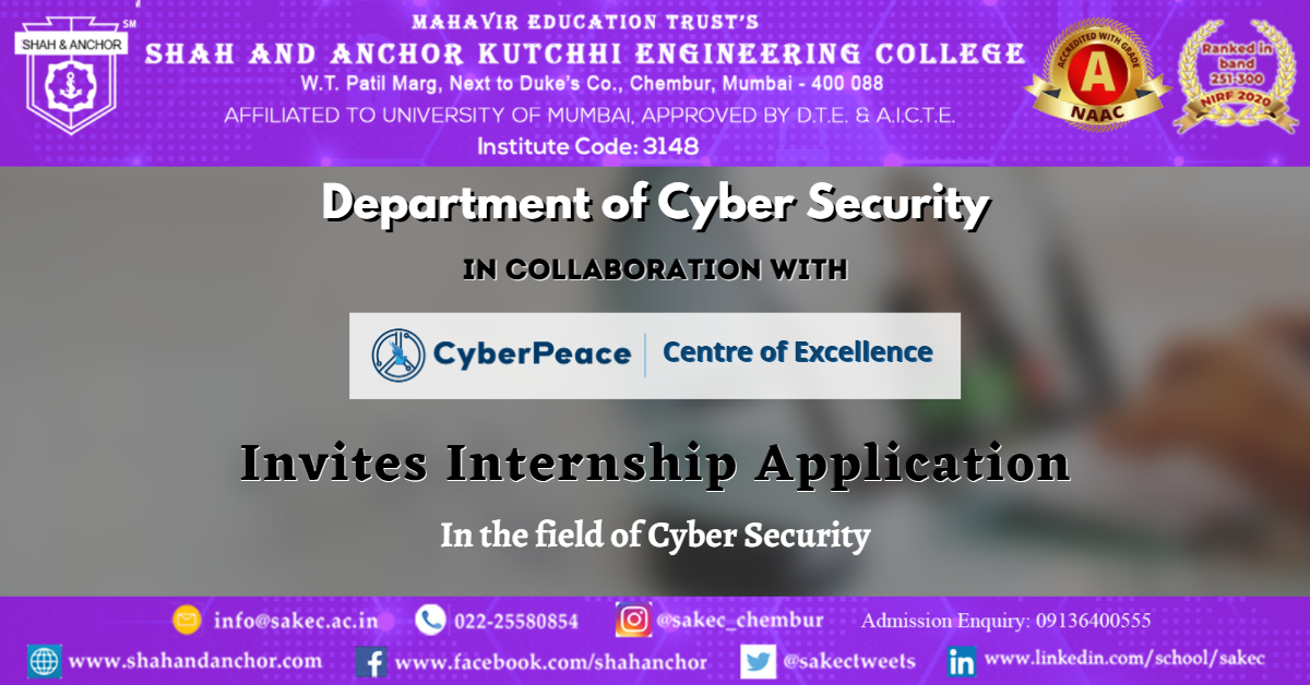 Join CyberPeace as Internship Opportunity SAKEC Cyber Security