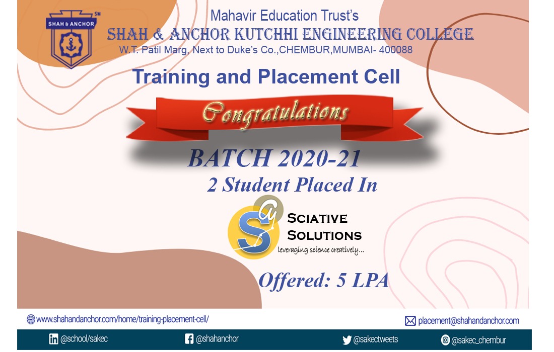 Sciative Solutions placed batch 20-21