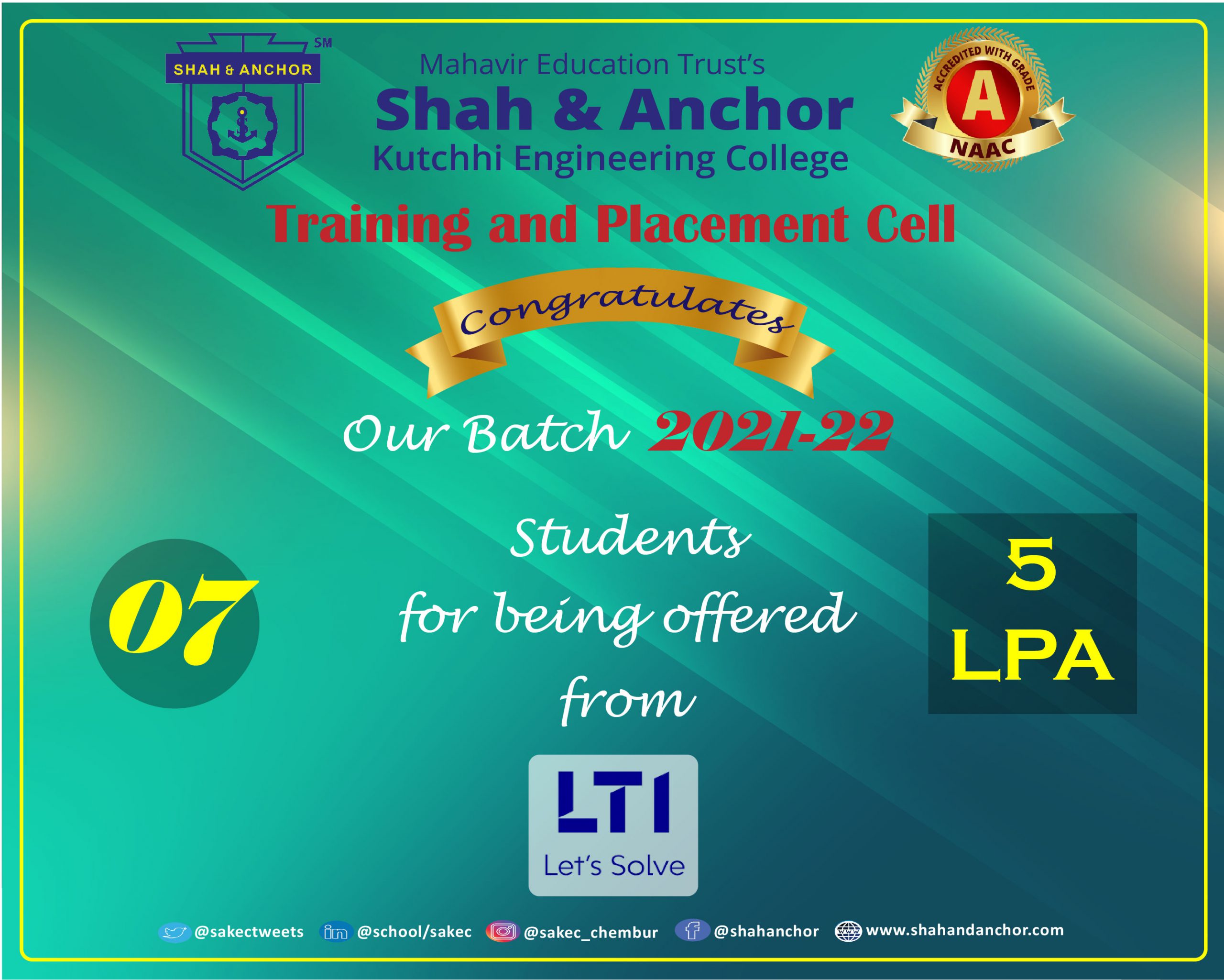 L & T Infotech placed students